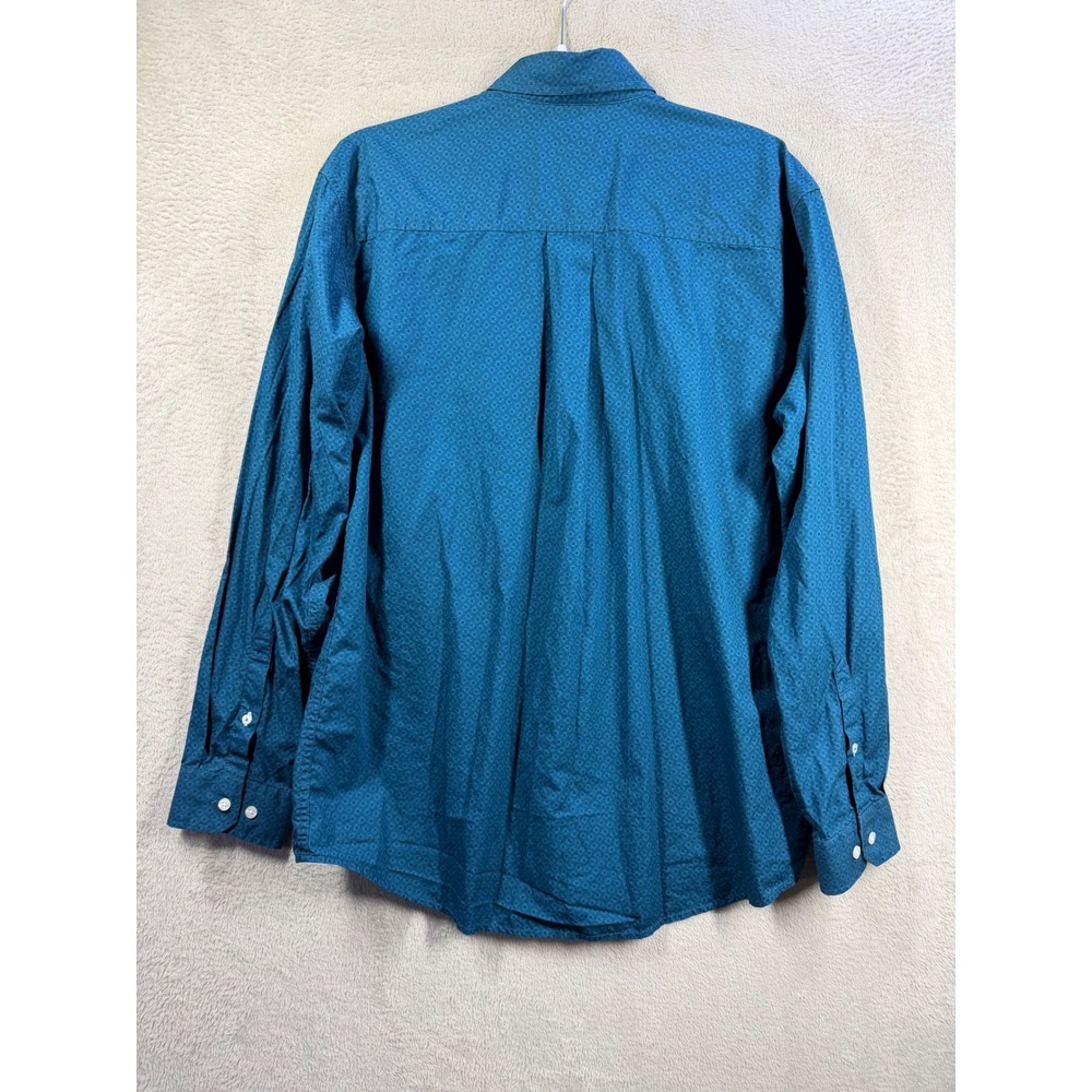 Cinch Button Down Shirt Women S Teal Blue Geometric Western MTW1105345 - Picture 2 of 8